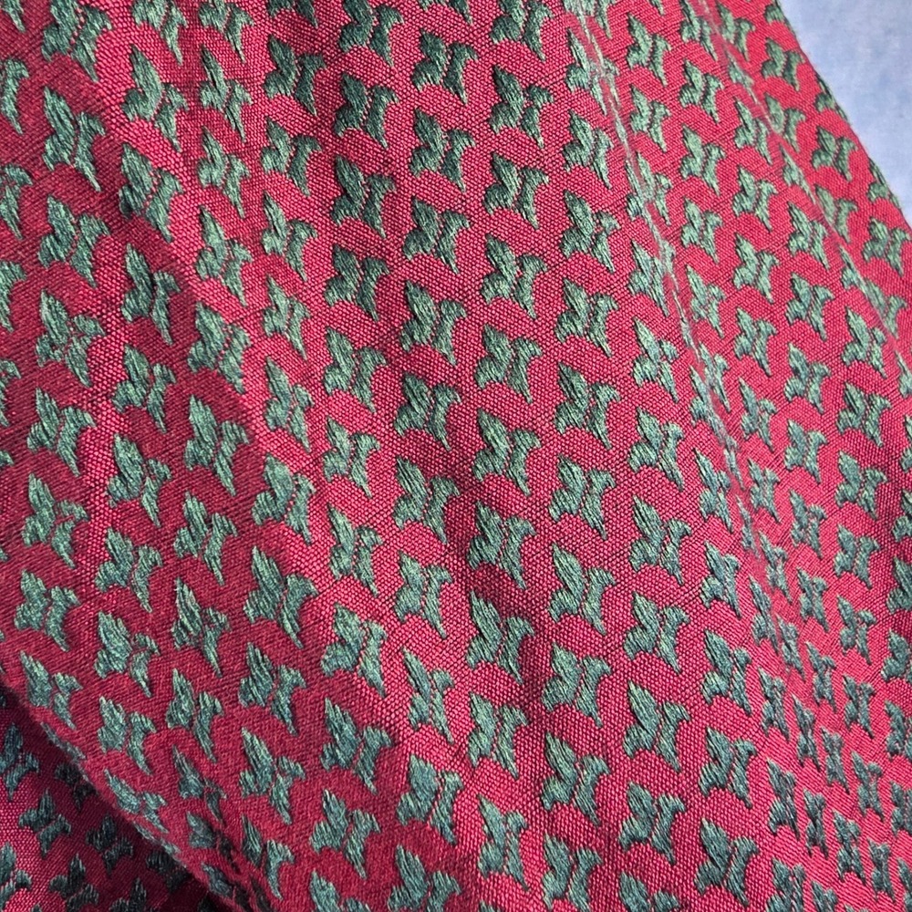 Mens Red Green Woven Kurta Tunic Embroidered Velvet Beadwork Traditional 105 - Picture 7 of 13